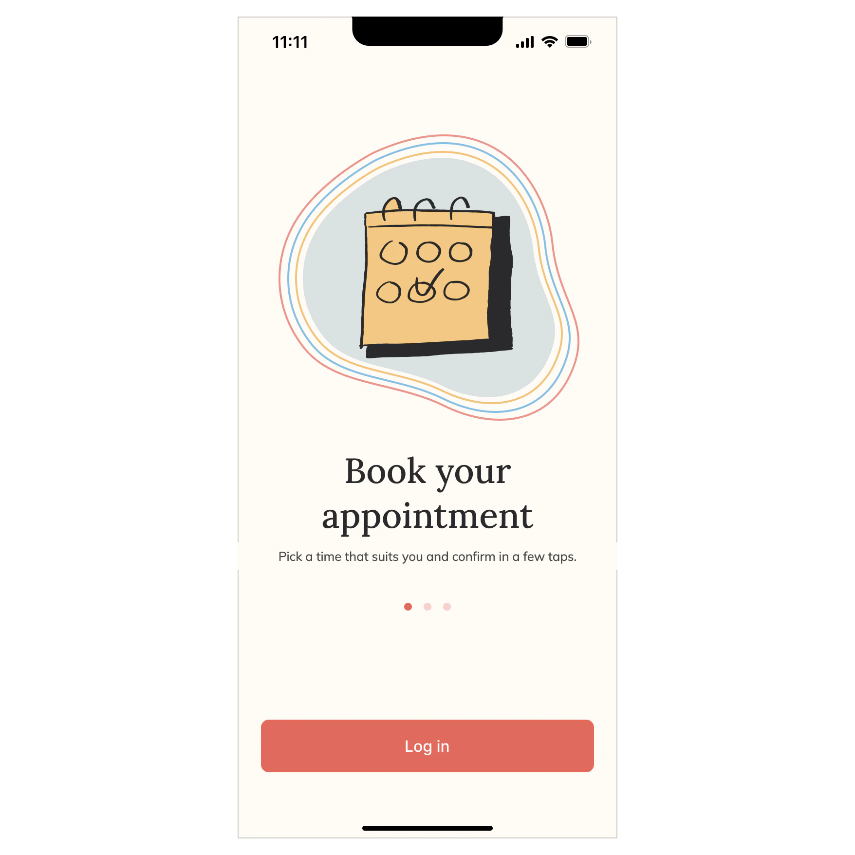 Onboarding screens: a signup landing view with a headline and a log-in control, followed by membership plan selection and parent and child detail steps