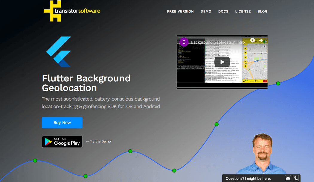 Flutter background geolocation
