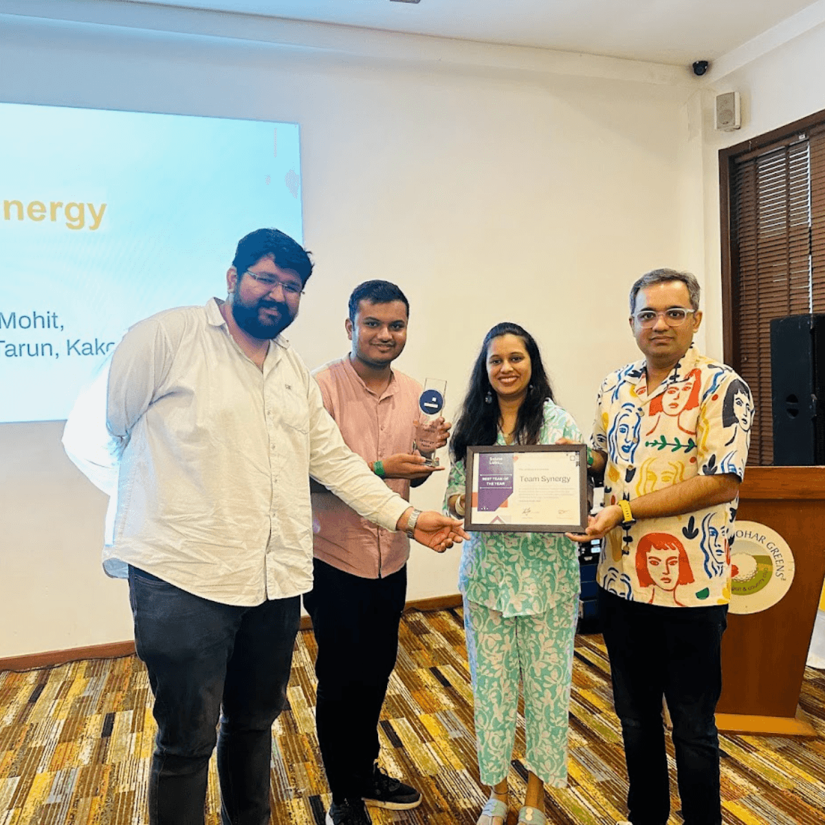 Synergy Team Members: Zany Mehta, Mohitsinh Chavda, Kakoli Bhattacharyya, Meenal Burbure, Heet Gosaliya, Tarun Das, Shashank Shekhar Singh, Swapnil Gaikwad