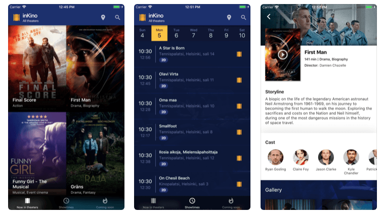 inKino app built using Flutter