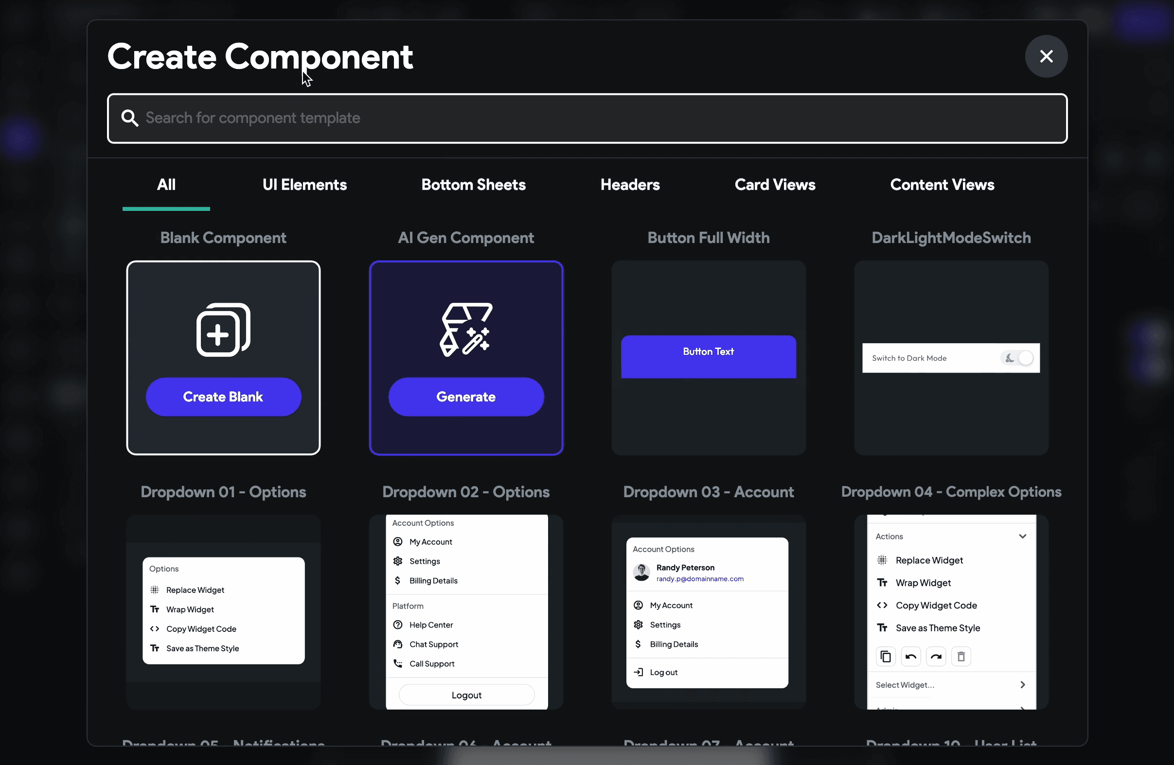 Custom Widgets using AI Gen