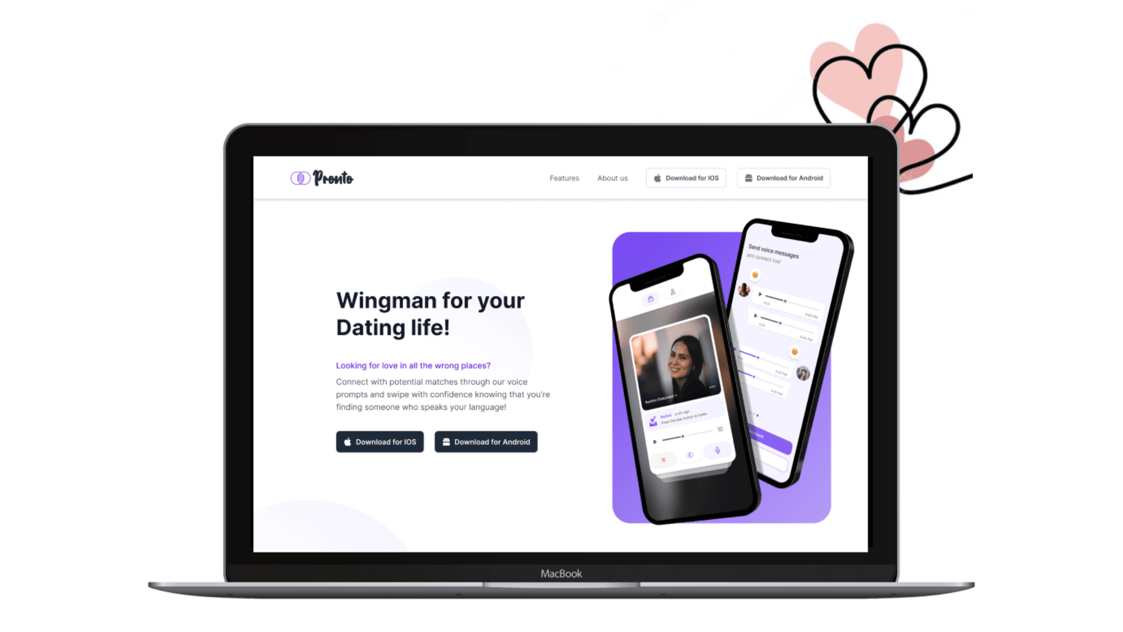 Pronto's Website UI