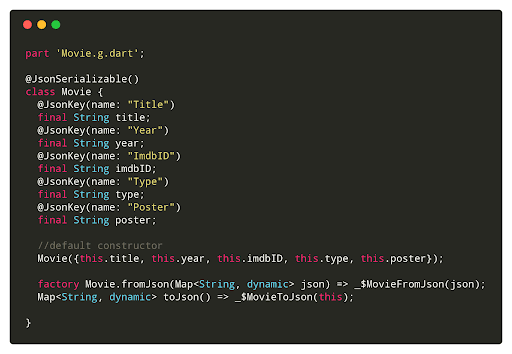 Dart using json_serializable