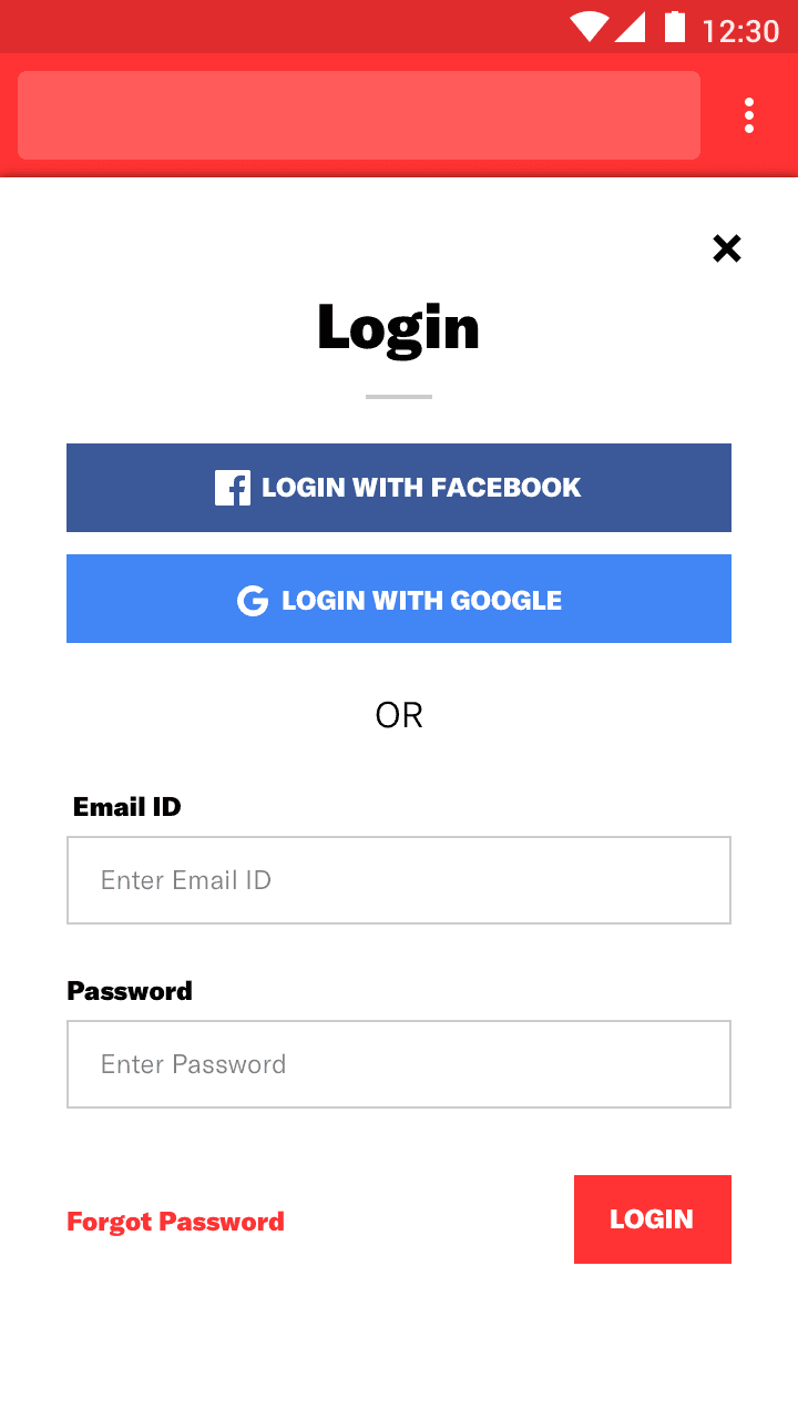 the ken login screen