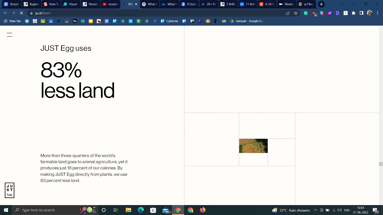 JustEgg - Storytelling in UX example