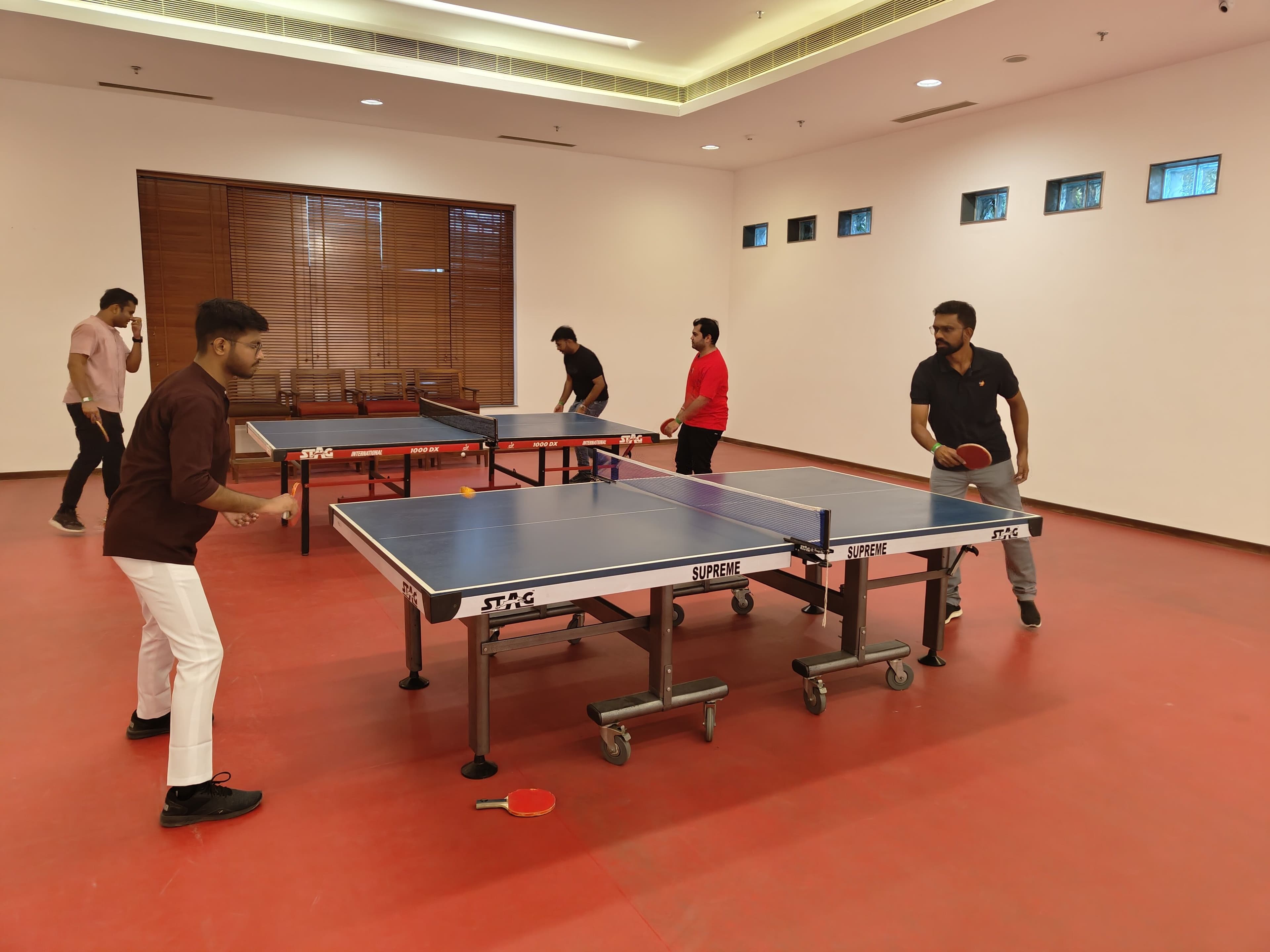 Team Members enjoying Table Tennis