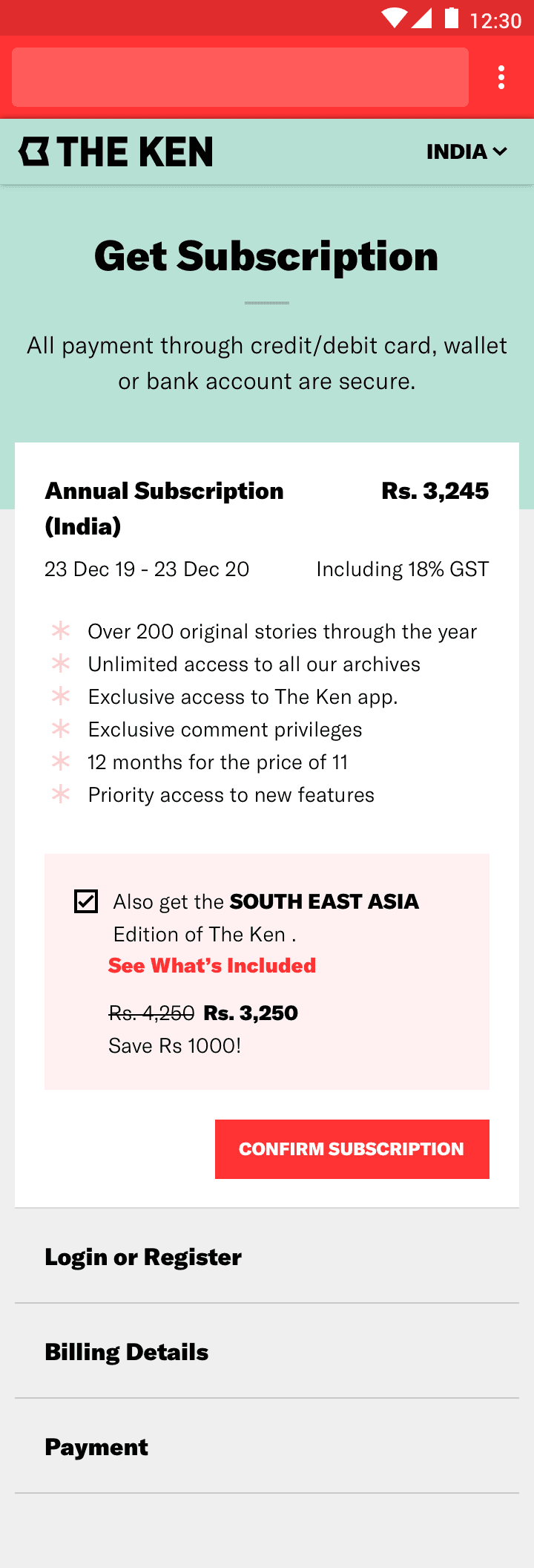 the ken subscription