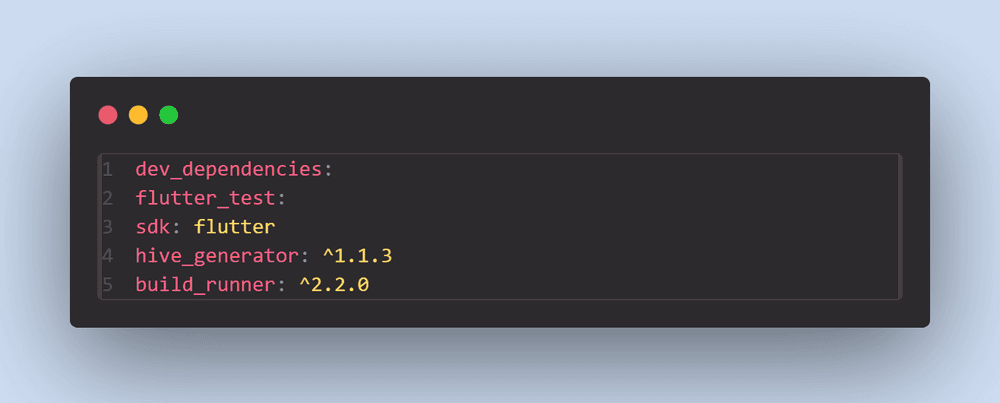 Flutter Hive Dependency Setup