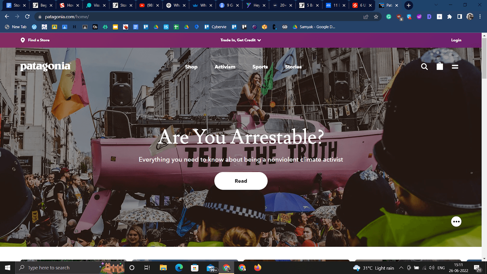 Patagonia - Storytelling in UX example